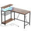 Thielsen 48" L Shaped Computer Desk with Power Outlet, LED Gaming or Work Desk with Monitor Stand-570837826