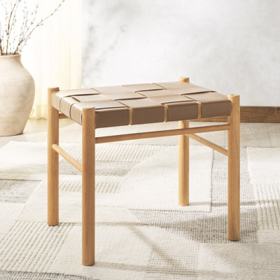 Mayer Woven Leather Ottoman
