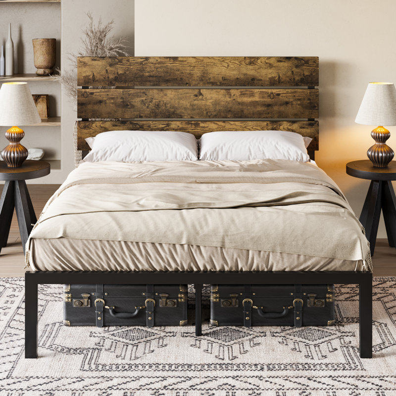 Rylann Slat Bed, Queen, Dark Brown