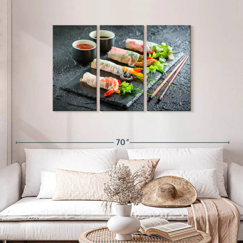 Seafood Spring Rolls, 28" H x 45" W