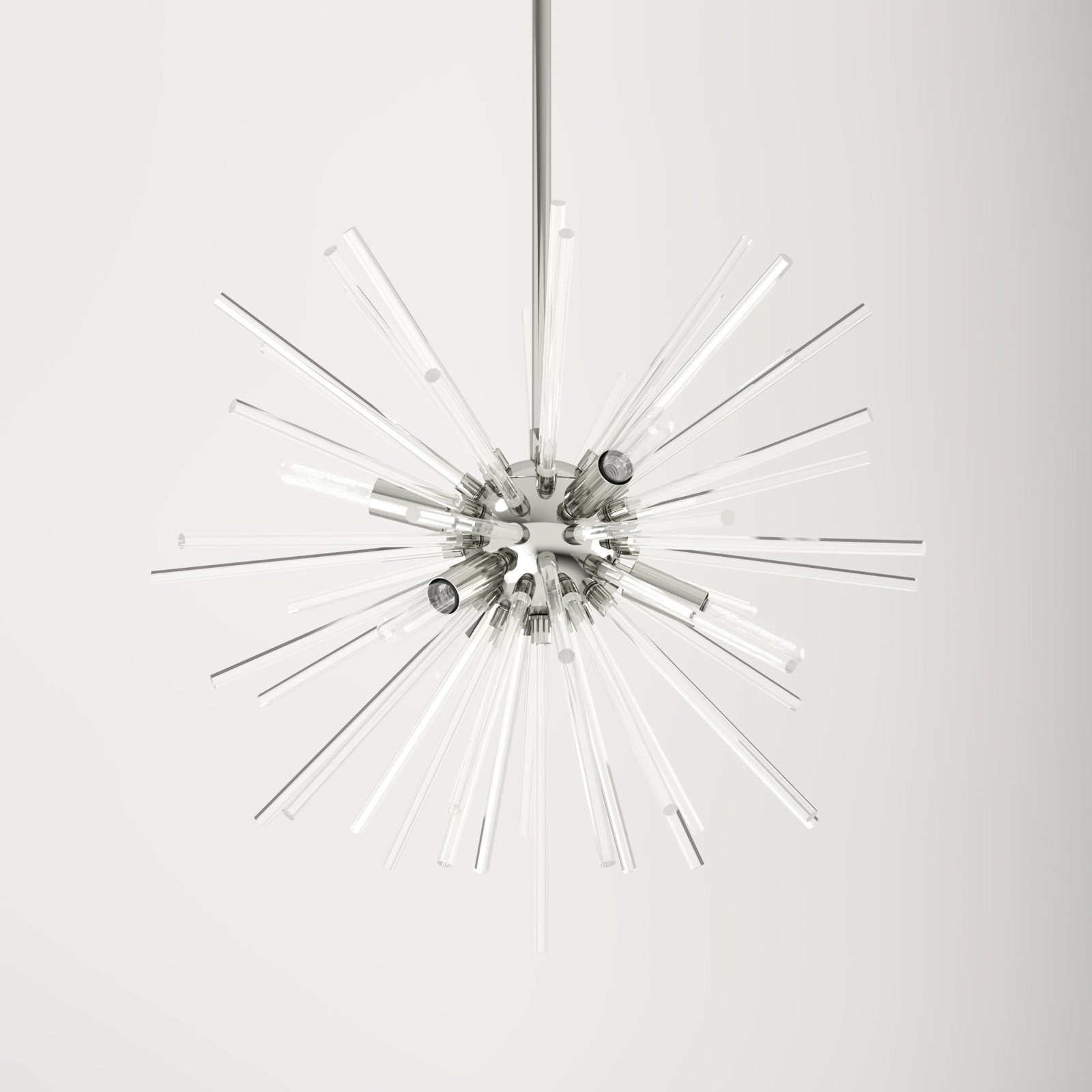 Ryzen 6 - Light Dimmable Sphere Chandelier, Polished Chrome, 50.75" H x 20" W x 20" D