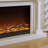 White Solid Wood Electric Fireplace