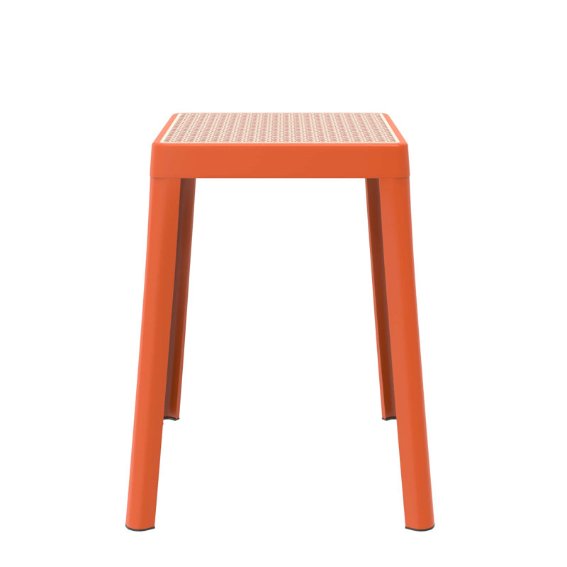 Tabouret carré en plastique empilable Dantoni, Orange