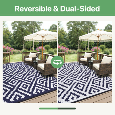 Shimeek Reversible Outdoor Mat, Waterproof Plastic Outdoor Mat