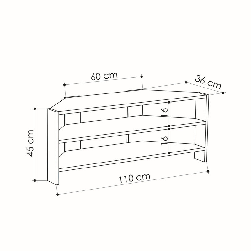 Meuble télé moderne blanc 43,3 po x 17,7 po x 14,2 po | 100% panneau de particules enduit de mélamine, épaisseur: 0,7 pouce | Plusieurs tablettes, conception à fixation murale | Meuble audio-vidéo élégant et fonctionnel pour le salon