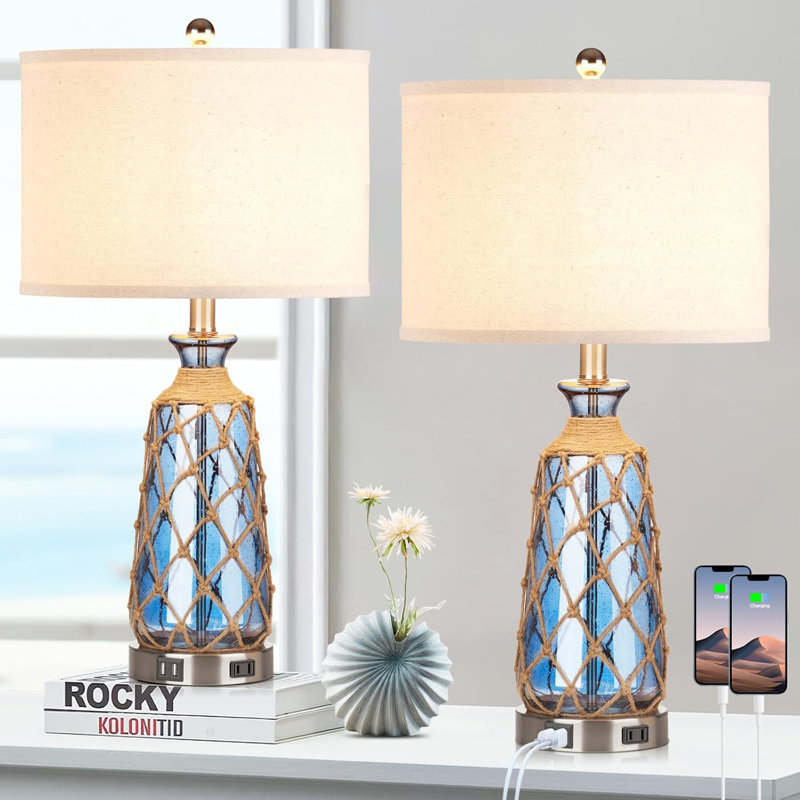 Coastal Glass Desk Lamp