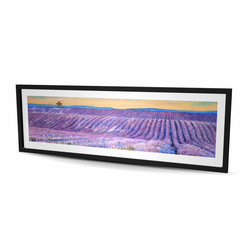 Paysage d'un champ de lavande - imprimé mauve contemporain