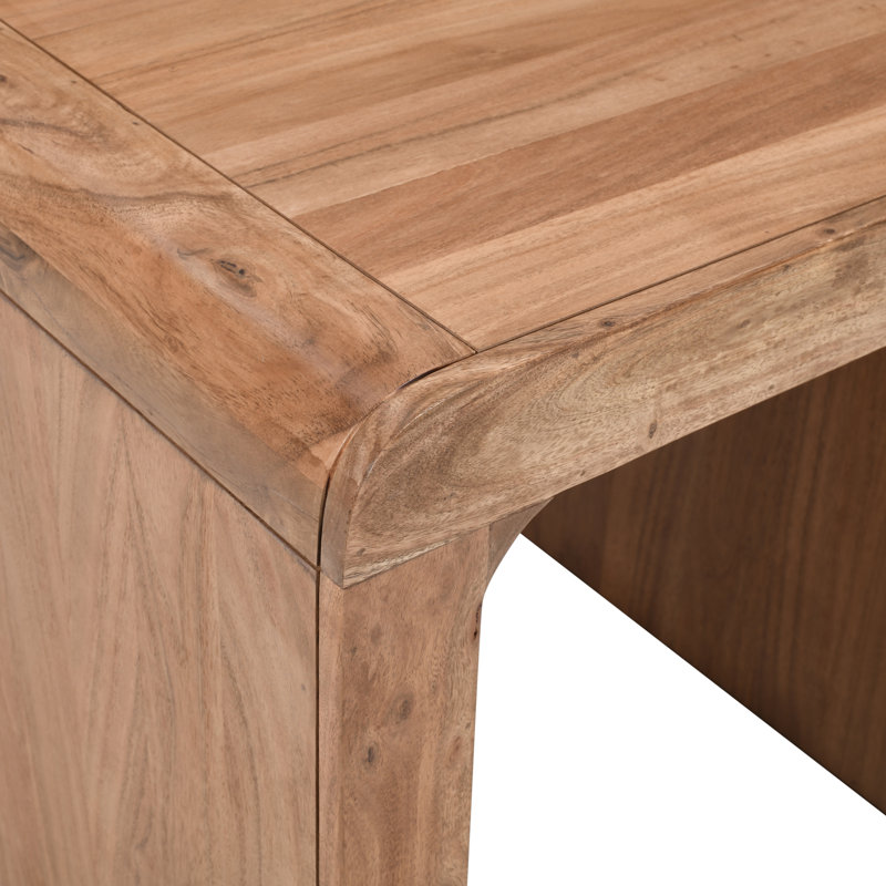 Table de bout courbée Runi, Naturel