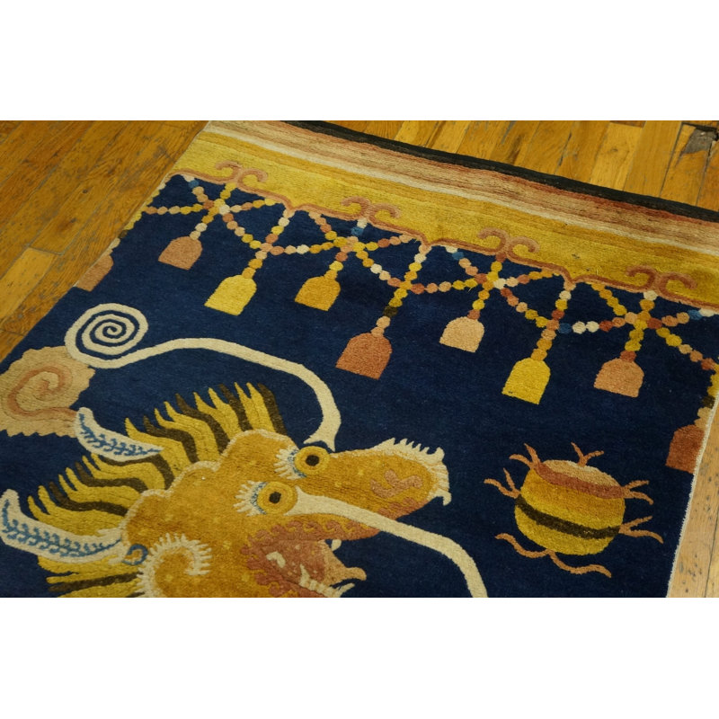 Antique Chinese - Pillar Carpet Knotted Rug