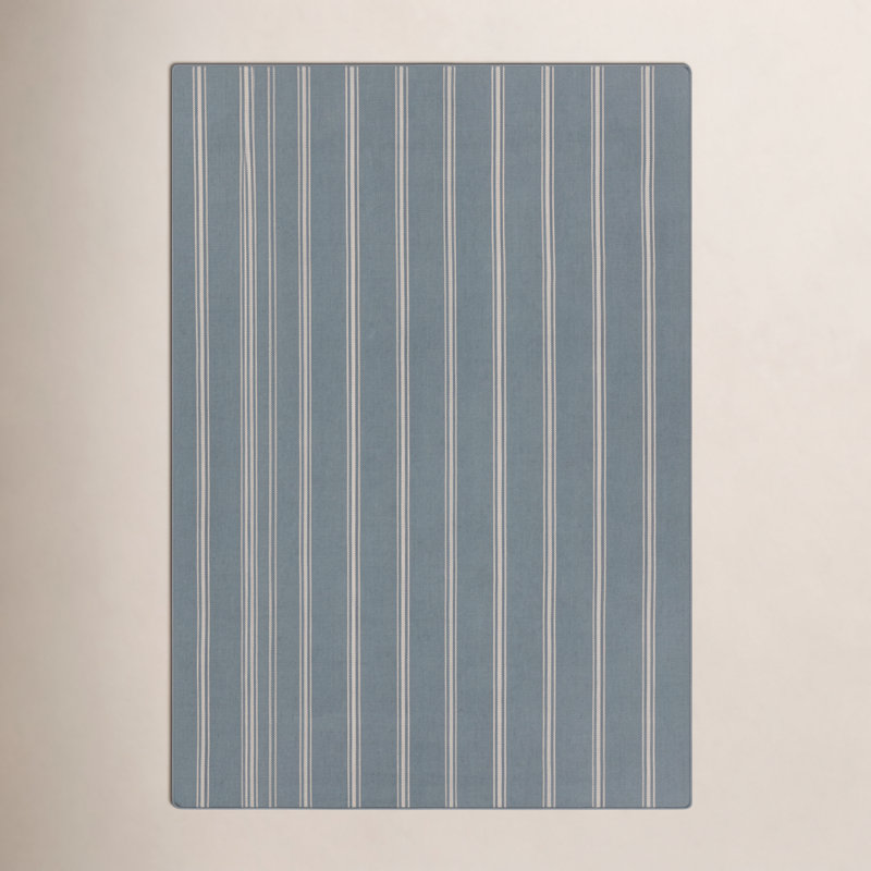Striped Area Rug in Gray/Beige, Rectangle 4' x 6'