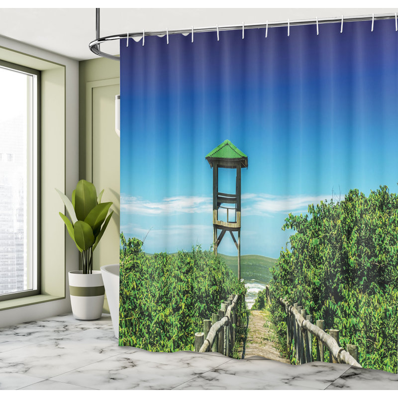 Shower Curtain with Hooks Included, 84"H x 69"W