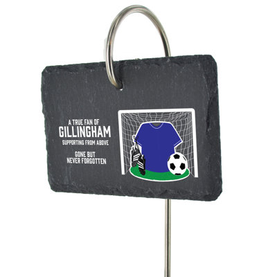 Borseth Gillingham Fan Football Slate Grave Marker Memorial Plaque