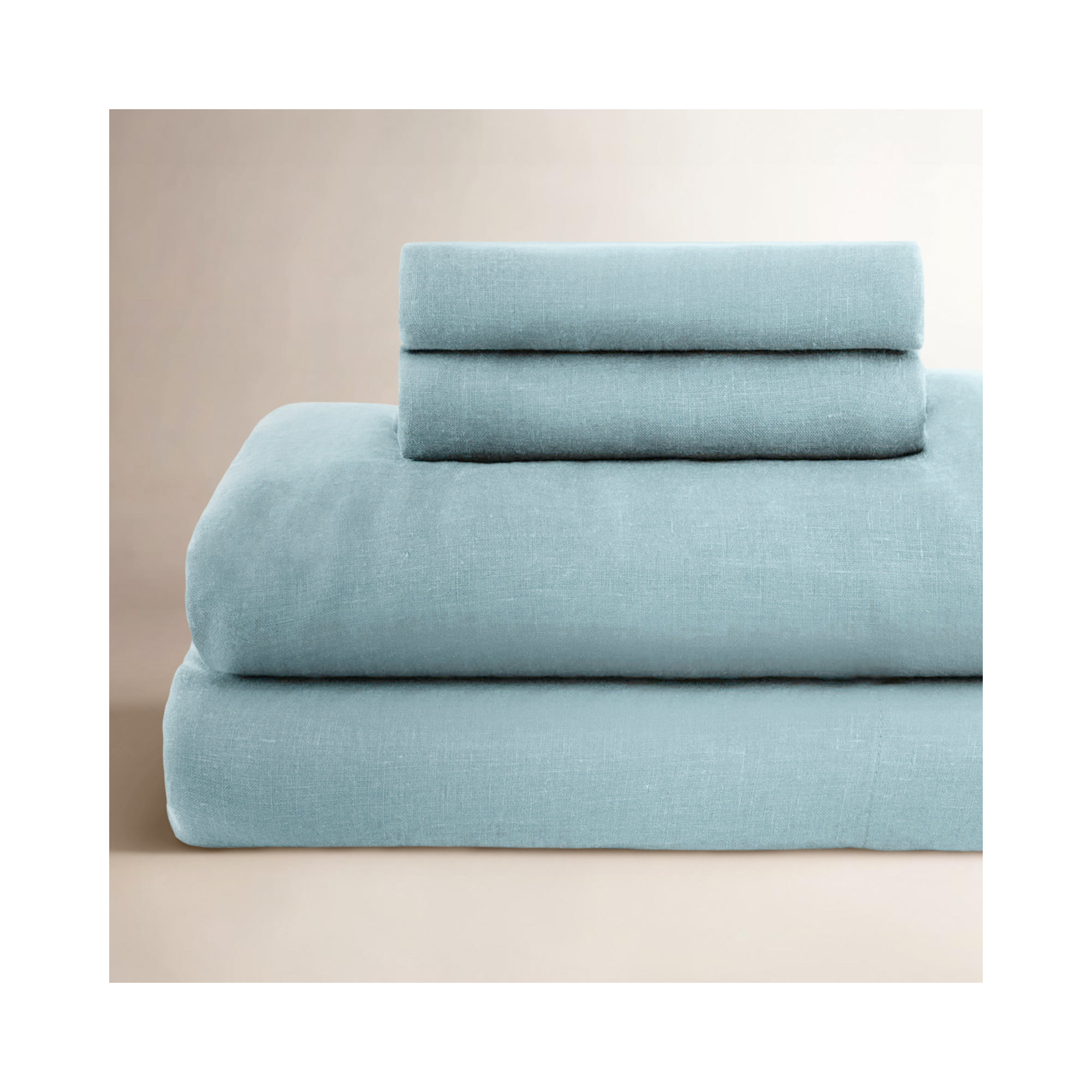 100% French Linen Sheet Set, Full Sheet Set with 2 Pillowcases, Wave