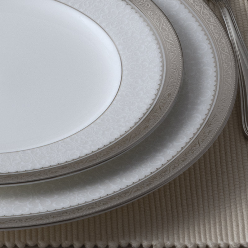 Noritake Odessa Dinner Plates, 10.5", Platinum