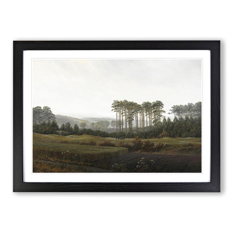 The Afternoon by Caspar David Friedrich - Picture Frame Painting, 27cm H x 36cm W x 2cm D, Black