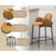 Upholstered Counter Stool with Metal Frame-124020755