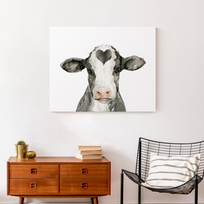 Cow with Heart Canvas Print