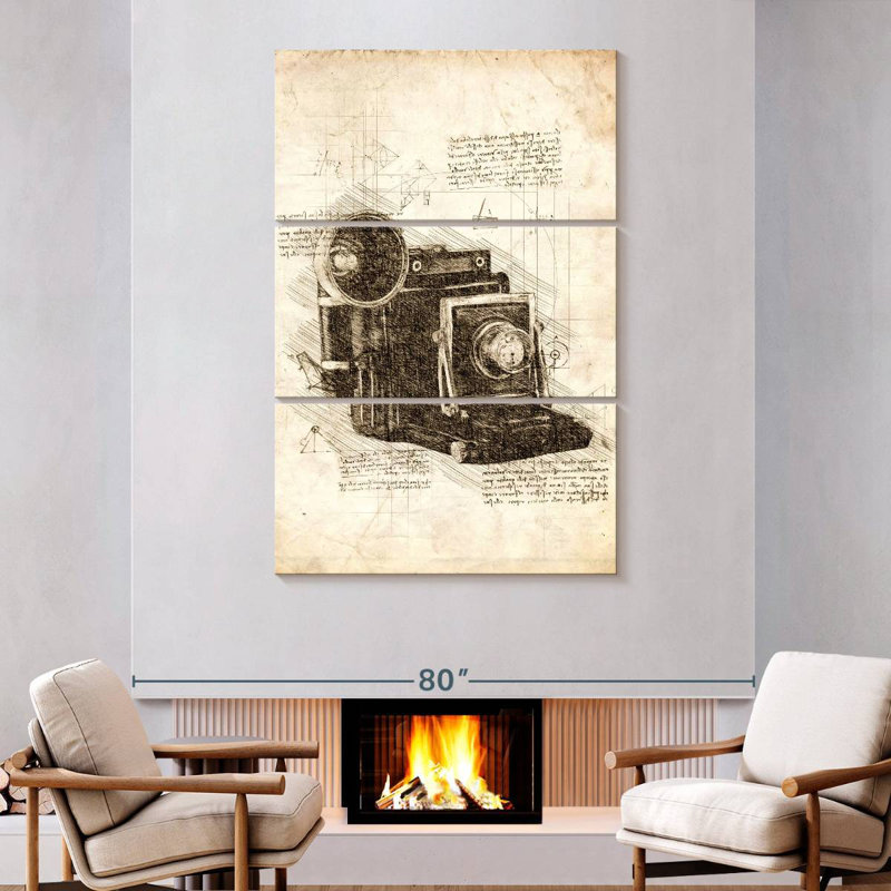 Laelle Old Camera Blueprint, 74'' H x 48'' W
