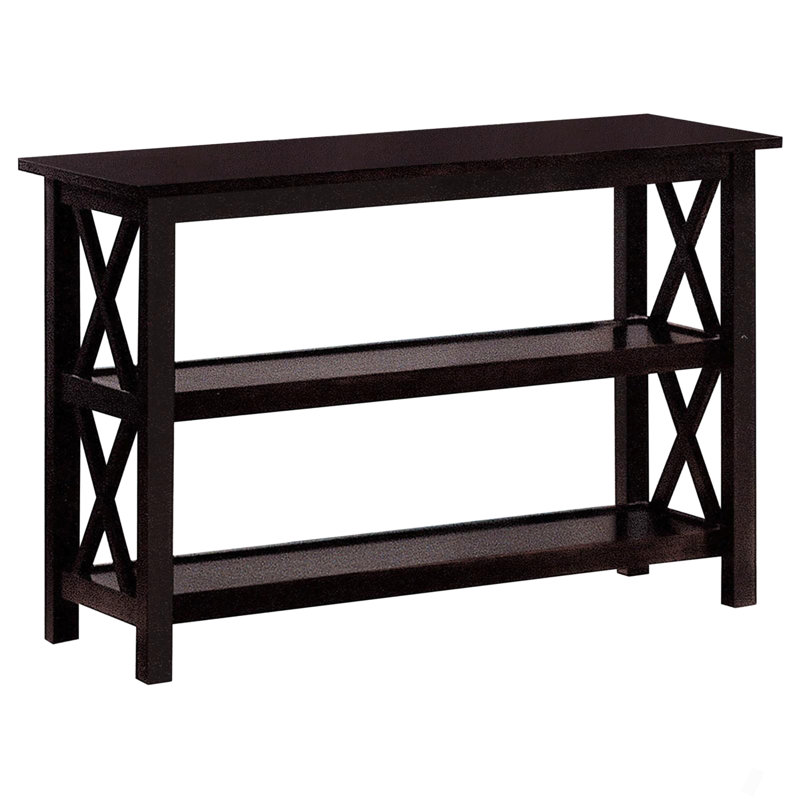 Deep Merlot Sofa Table With 3-Shelf