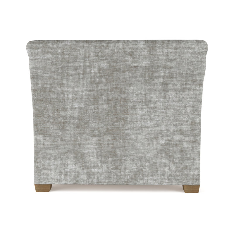 Transitional Armchair, Crushed Velvet Alabaster, 32" H x 43" W x 46" D, Weathered