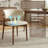 7 - Piece Round Stone Dining Table Set Solid Wood Pedestal (1 Table 6 Chairs)-114216554-114216553