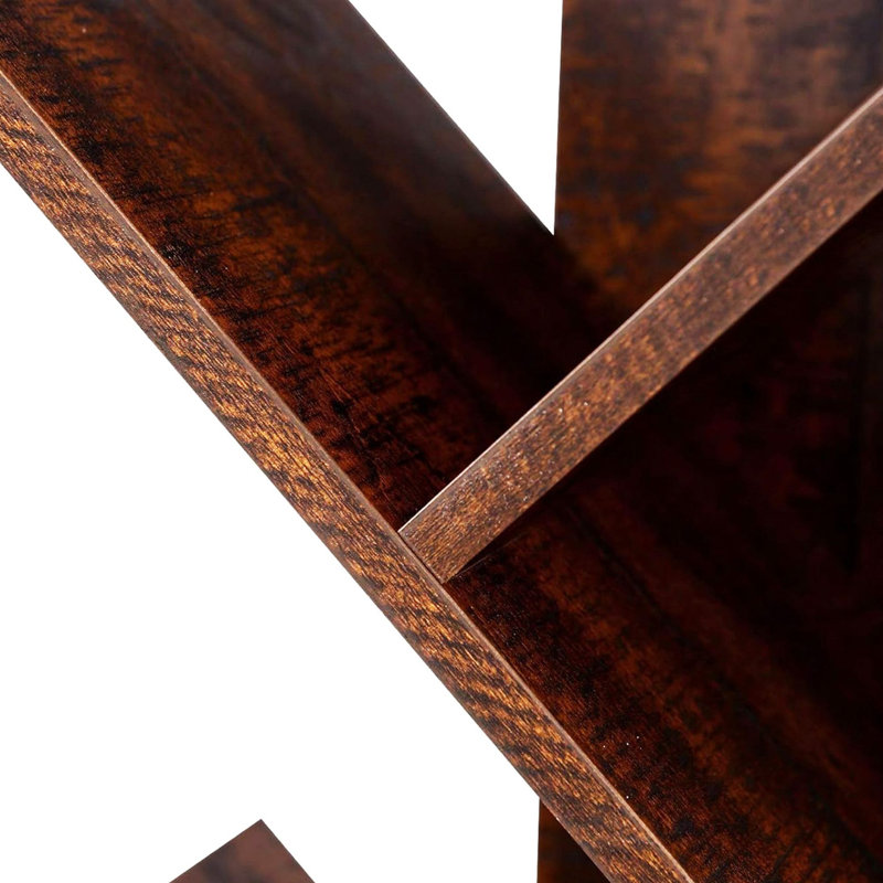 Trivette Geometric Bookcase, Walnut, 55.7" H x 20" W x 11" D