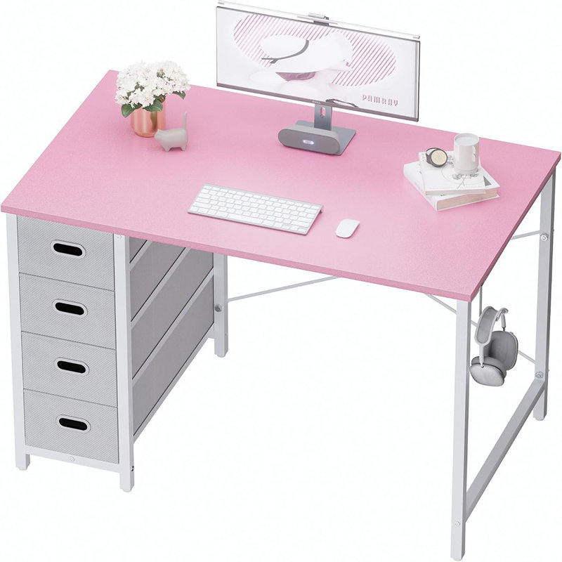  Bureau d'ordinateur 40 po avec 4 tiroirs et petit bureau pour la chambre à coucher
