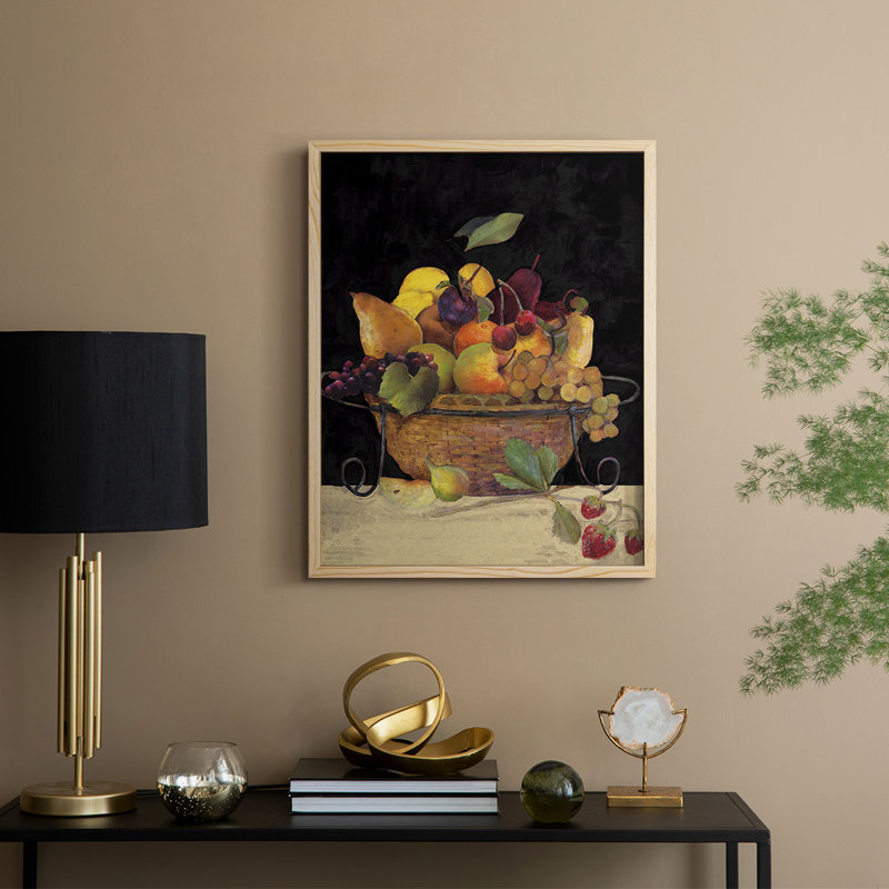 «Fruit Basket II Revisit», reproduction encadrée - bois massif, H 21 po x l 17 po