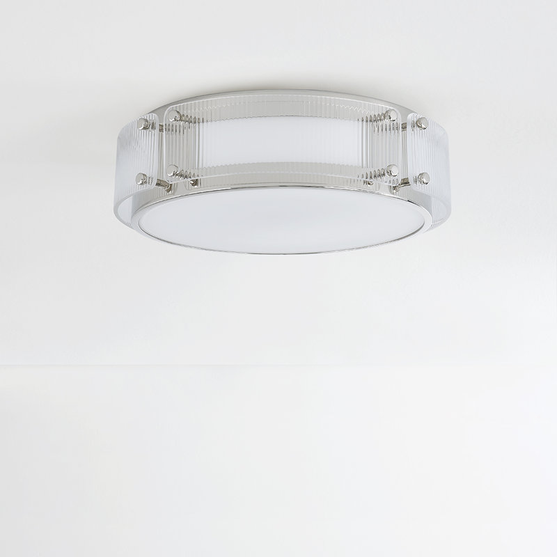 Clifford 1 Light Flush Mount, Polished Nickel