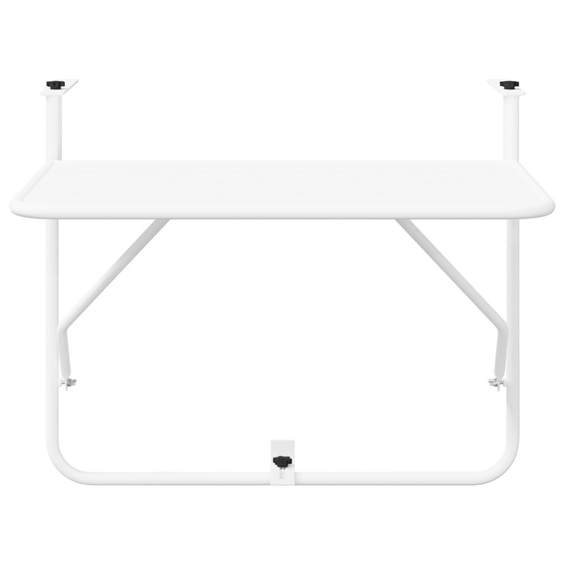 Balcony Table Metal Medium Collapsible Patio Table, WWhite