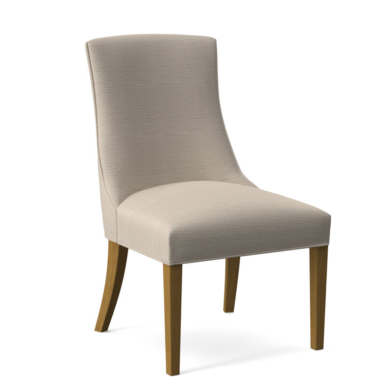 Tuxedo Slipper Dining Chair, Gray Sugar Performance; 0863-84, Honey Finish