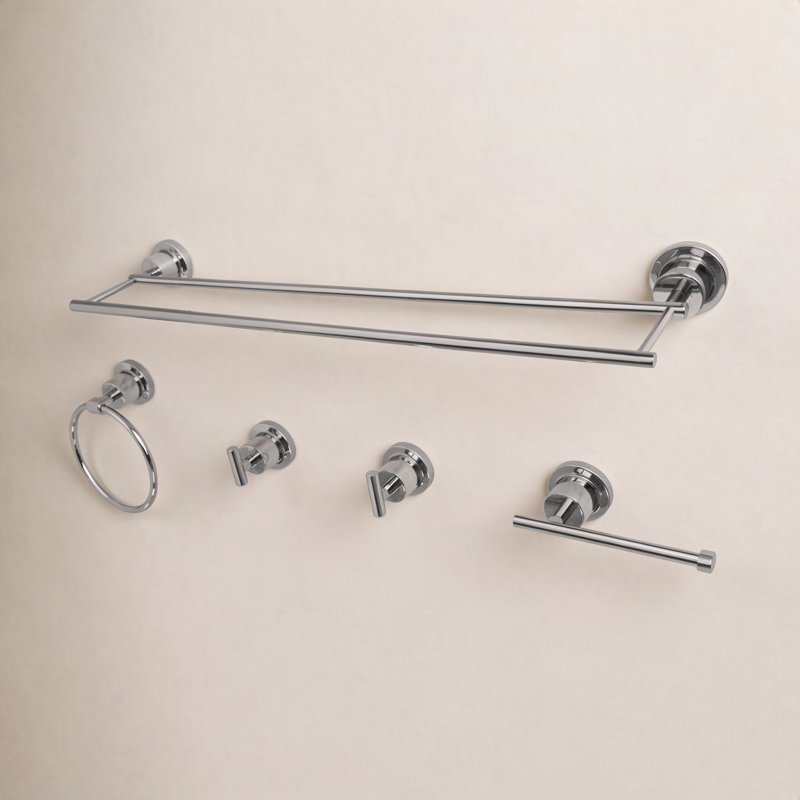 Ensemble de quincaillerie de salle de bain 5 pièces Concord, Chrome poli