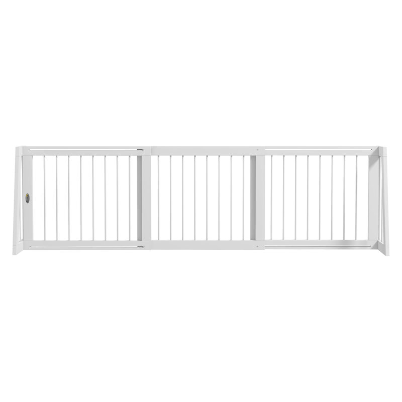 Barrière pour animaux autoportante en bois rétractable PawHut