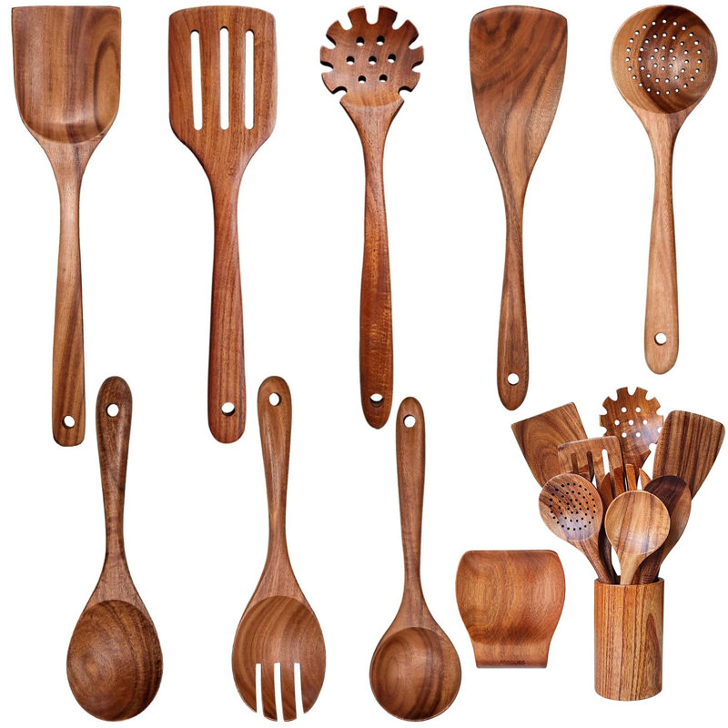 10 PCS Wooden Cooking Utensil Set