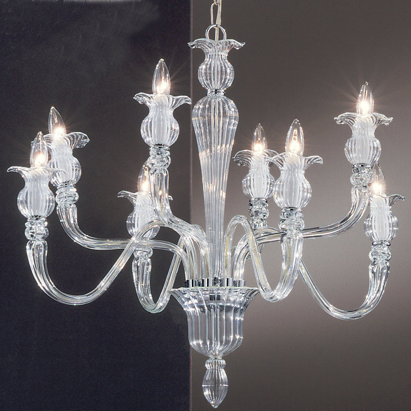 Lustre à niveaux 8 lumières façon bougie style bougie Gregoire