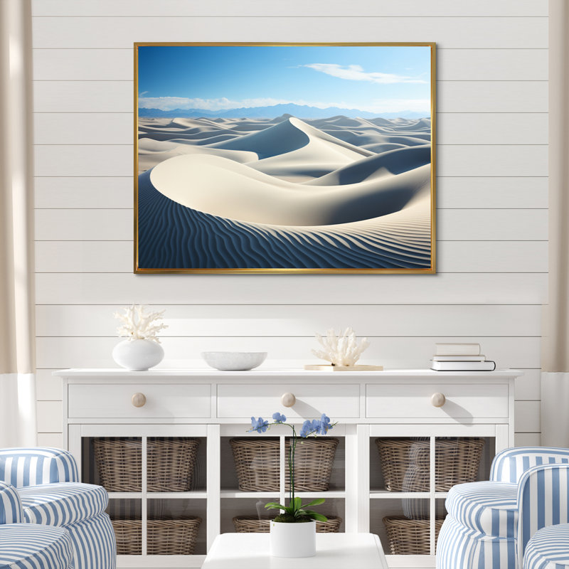 Reproduction d'art sur toile Coastal Sand Coastal Dunes III - Paysages, H 30 po x l 40 po x P 1,5 po, Cadre flottant doré