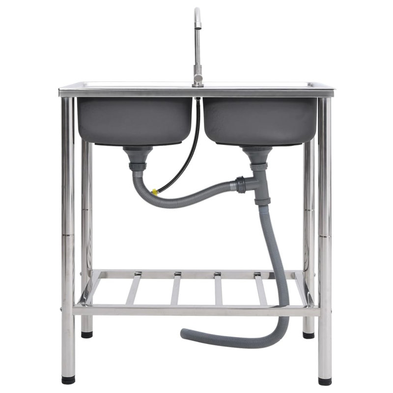 Évier extérieur autoportant 30,3 po en acier inoxydable, H 33,7 po x l 30,3 po x P 16,7 po