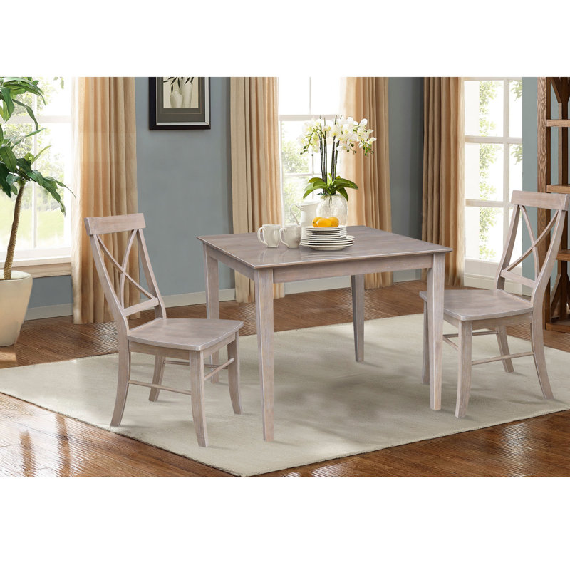 Cindee 3 - Piece Solid Wood Dining Set, Cinnamon/Espresso