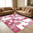 Pink Abstract Blocks area rugs for Living Room, Soft and Comfortable, Suitable for all seasons, easy to maintain, machine washable Indoor floor mat, Under Table Farmhouse suitable for Bedroom, Dining Room, Study, Patio, Balcony, Home Decor-1581162220