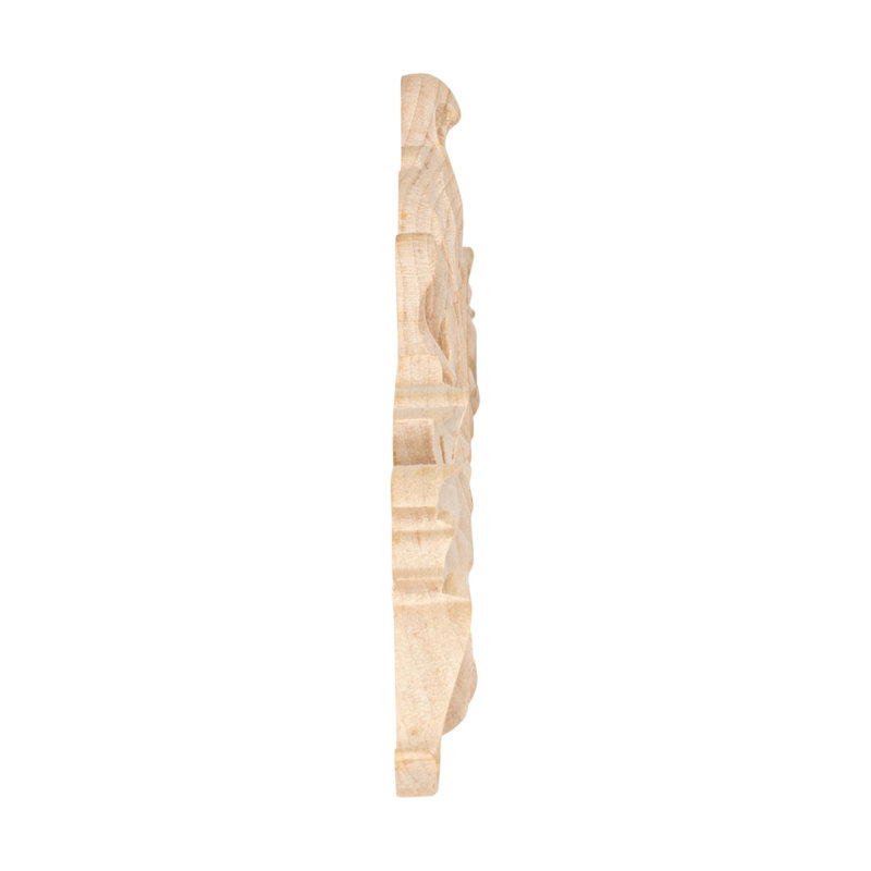 Applique en bois d'acanthe non fini 3-7 / 8 po x 18-1 / 4 po x 1/2 po, Érable dur