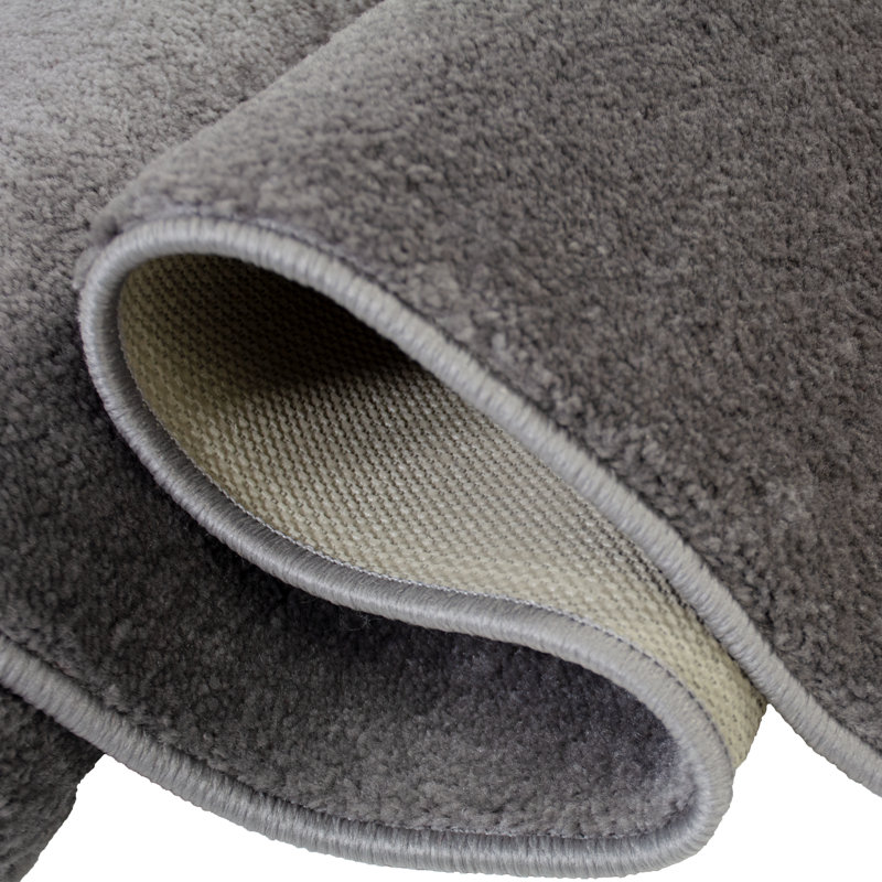 Custom Size Rug Solid Color Gray Medium Pile Slip Resistant, Runner 2'2" x 34'