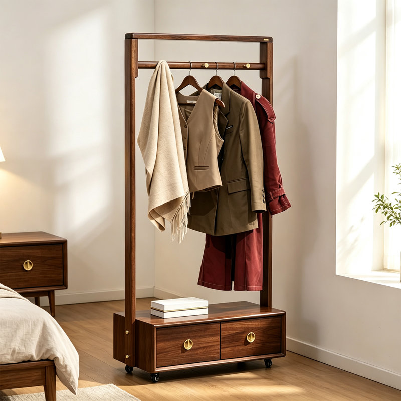 Portemanteau sur pied en bois wengé
