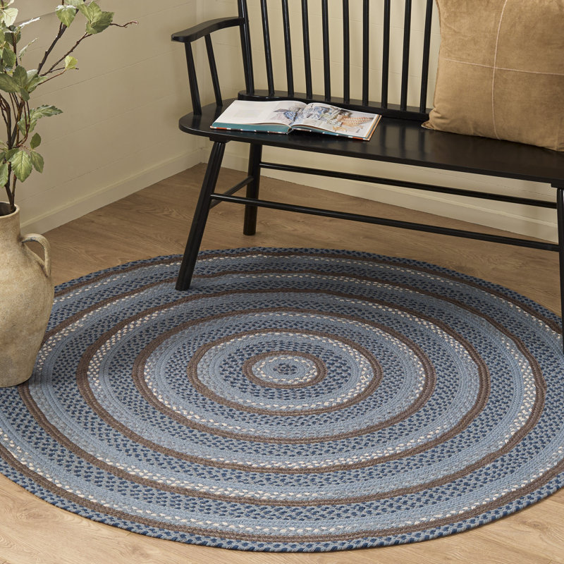 Buono Flat Weave Cotton Rug, Round 5'