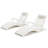 in Pool Lounge Chairs Set of 2 with Armrests, HDPE Pool Chaise Loungers for Sun Shelf, Ergonomic Pool Chairs with Adjustable Headrest & Carry Handle, Fade-Resistant Tropical Palm Design, White-101226612