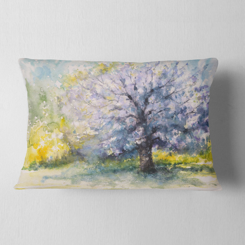 Cerisier en fleurs - coussin à imprimé floral