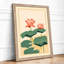 Coral Water Lilies Japandi - Framed Print-1300819851-1300819852