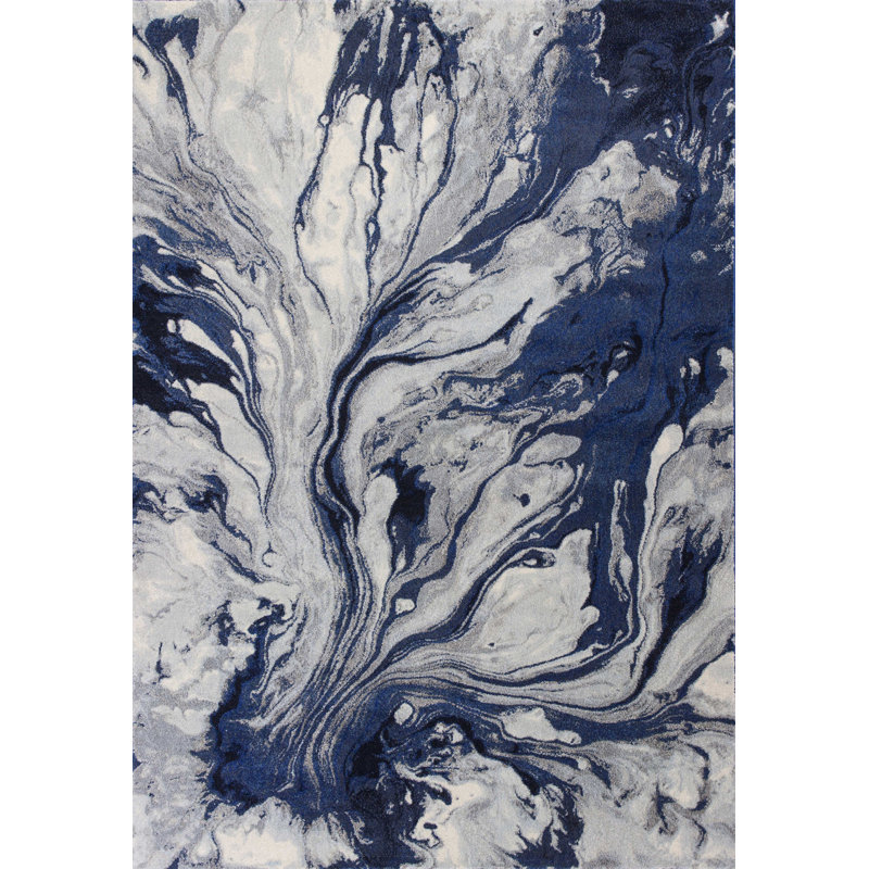 Illusions Abstract Area Rug, Rectangle 9'10" x 13'2", Blue