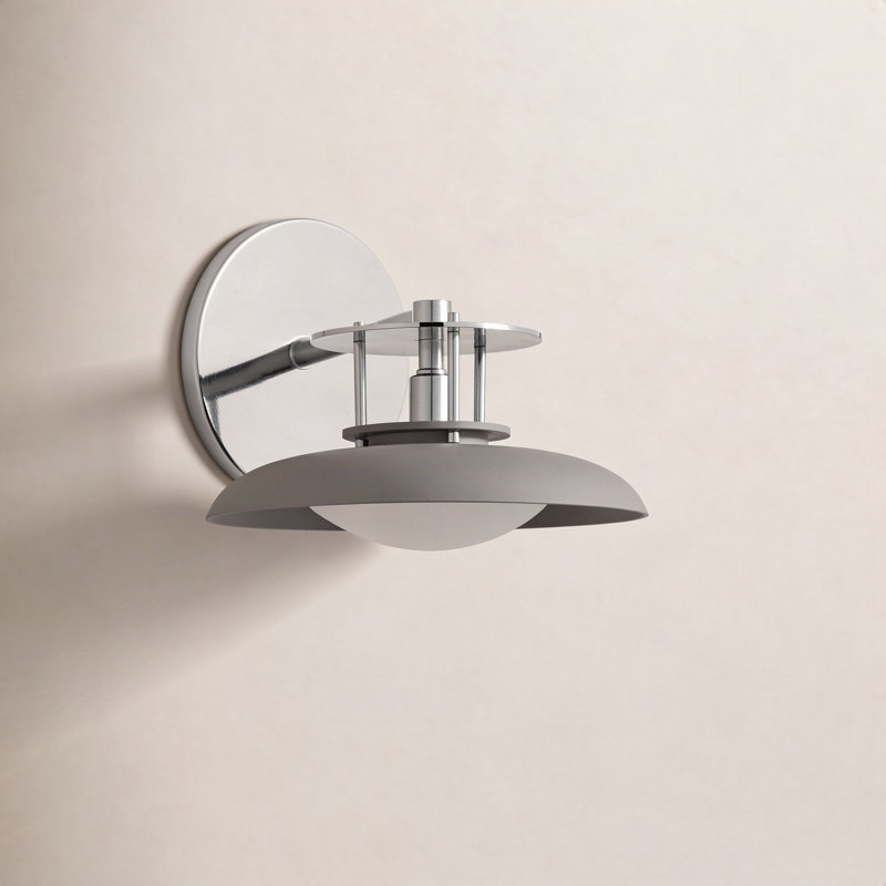Rosamund Dimmable Bath Sconce, Gray/Polished Nickel