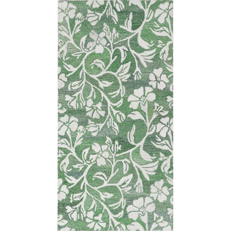 Florals Camellia Hand Tufted Indoor/Outdoor Rug, Rectangle 2'6" x 5'