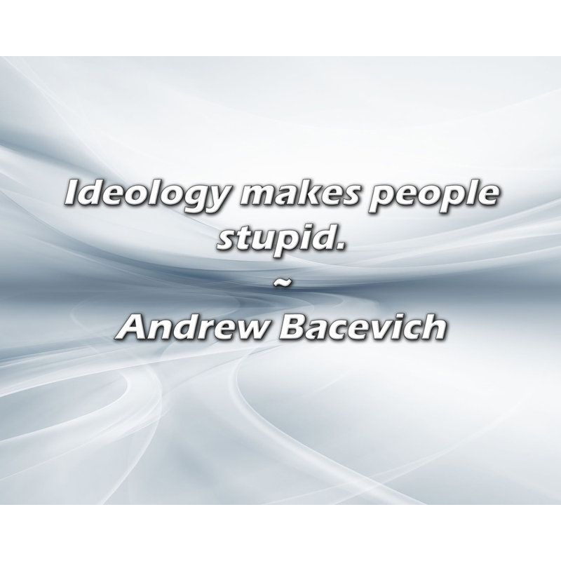 Andrew Bacevich Citation: L'idéologie rend les gens stupides., H 20 po x l 24 po